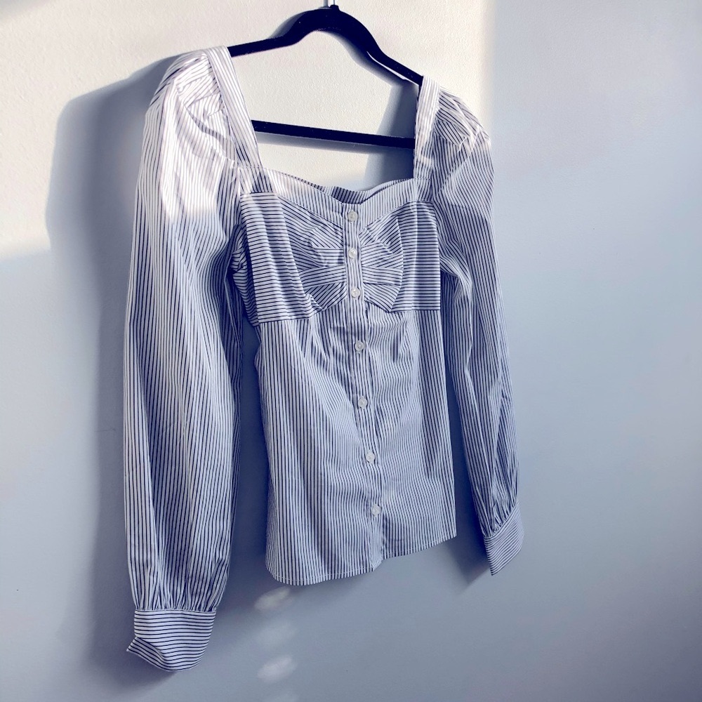 Maison Cinqcent Stripe Square Neck Top